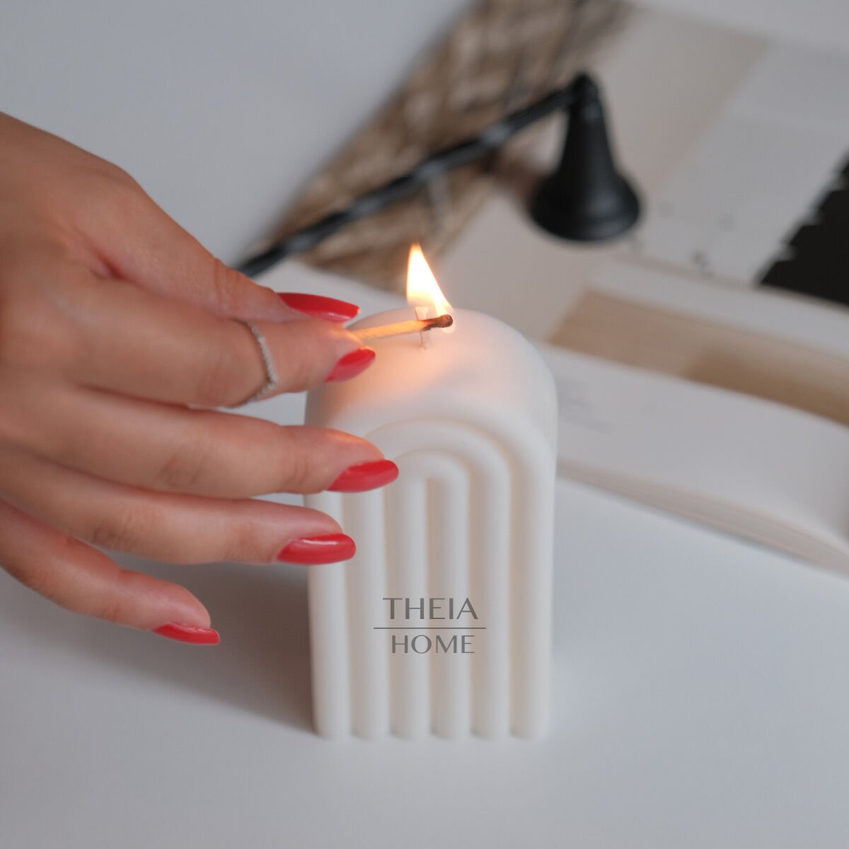 Gökkuşağı Model Soya Mum – Vanilya Kokulu