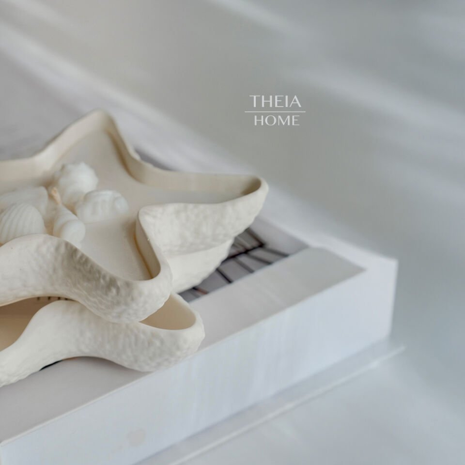 Deniz Yıldızı Model Soya Mum ve Dekoratif Tabak Seti