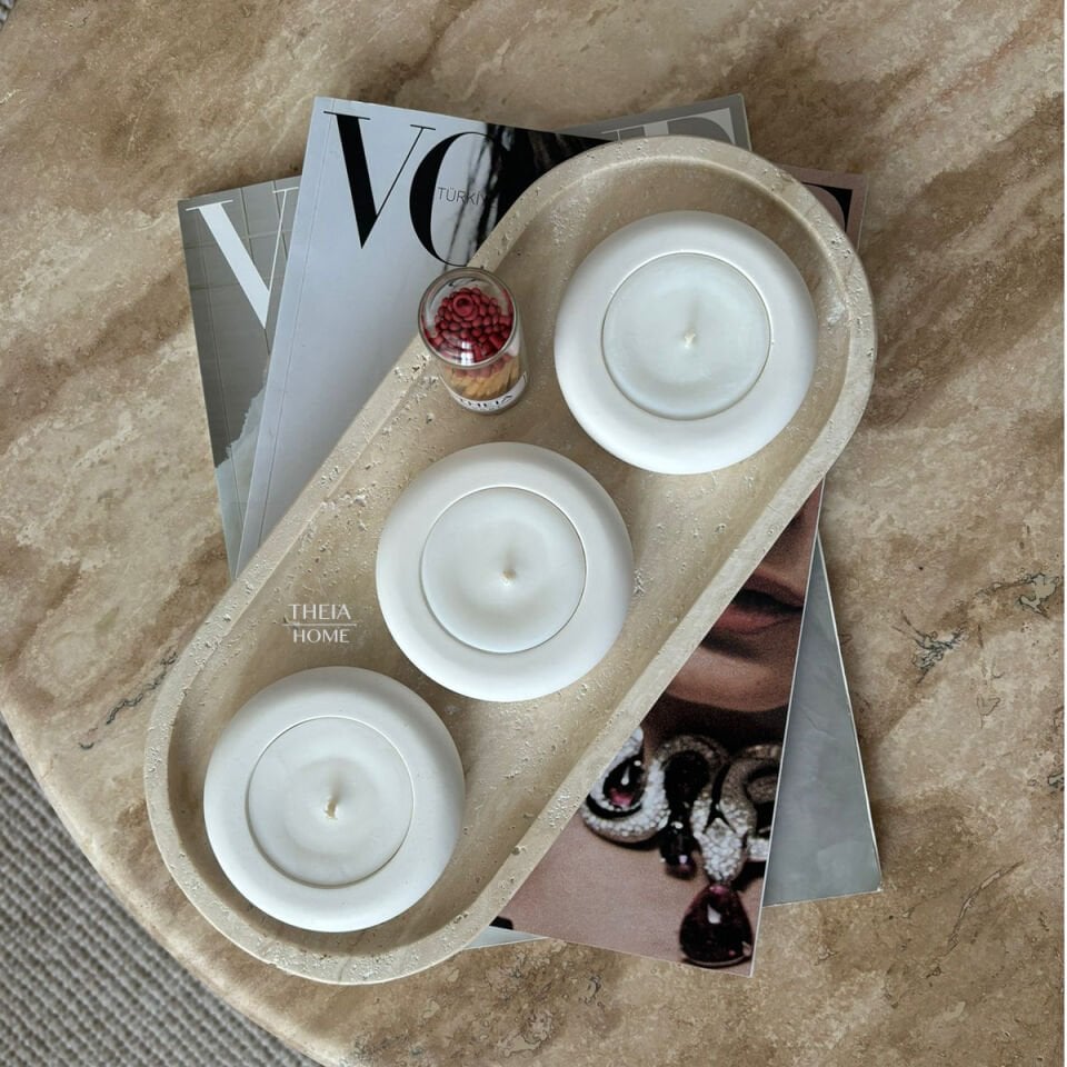 3’lü Yuvarlak Model Vegan Soyawax Mum