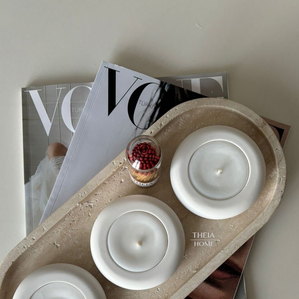 3’lü Yuvarlak Model Vegan Soyawax Mum