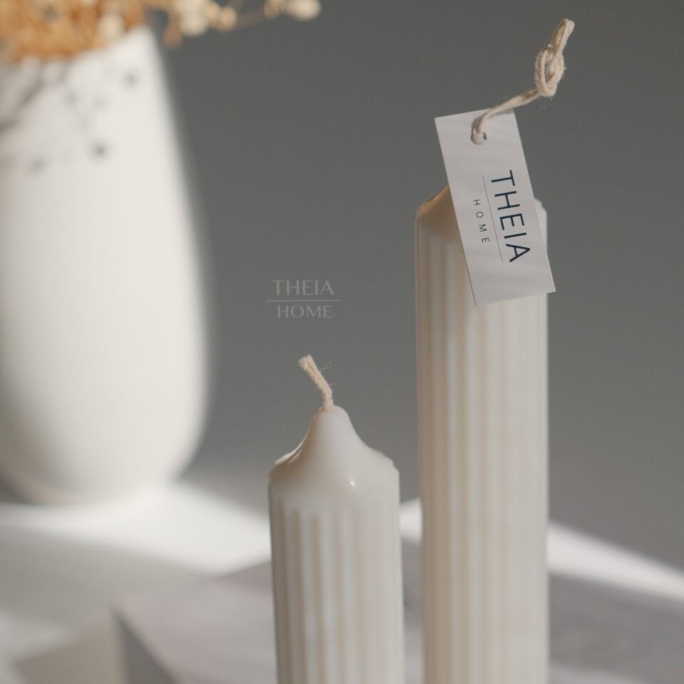 Kalın Sütun Model 2’li Soya Mum Seti (Standart Şamdanlara Uygun Değildir)