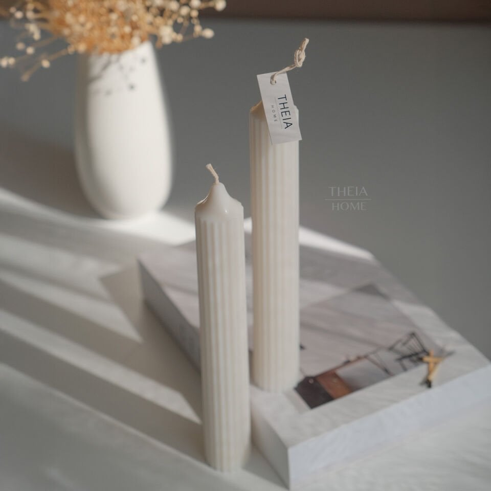 Kalın Sütun Model 2’li Soya Mum Seti (Standart Şamdanlara Uygun Değildir)