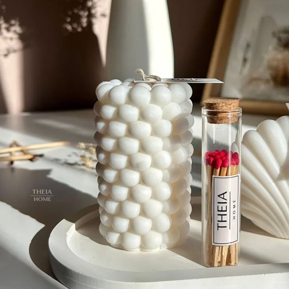 İstiridye & Bubble Mum, Oval Tabak ve Kibrit 4’lü Set