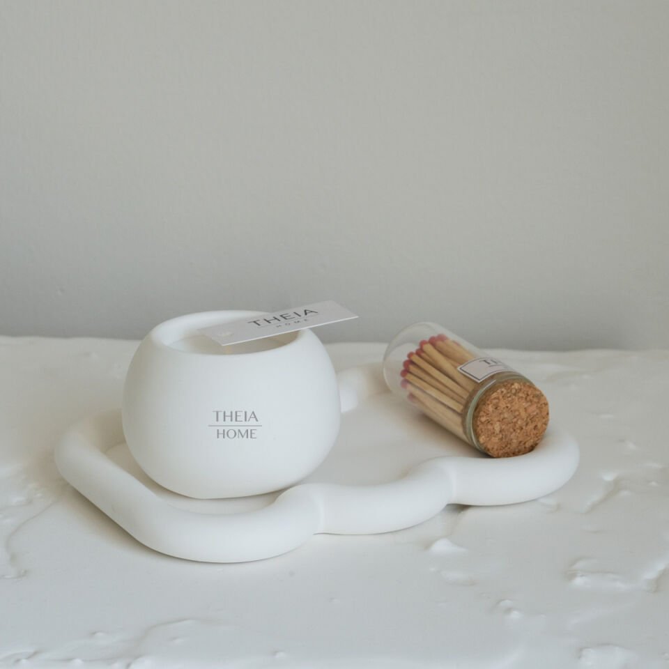 Dekoratif 3’lü Mum & Tabak & Kibrit Seti – Vanilya Kokulu