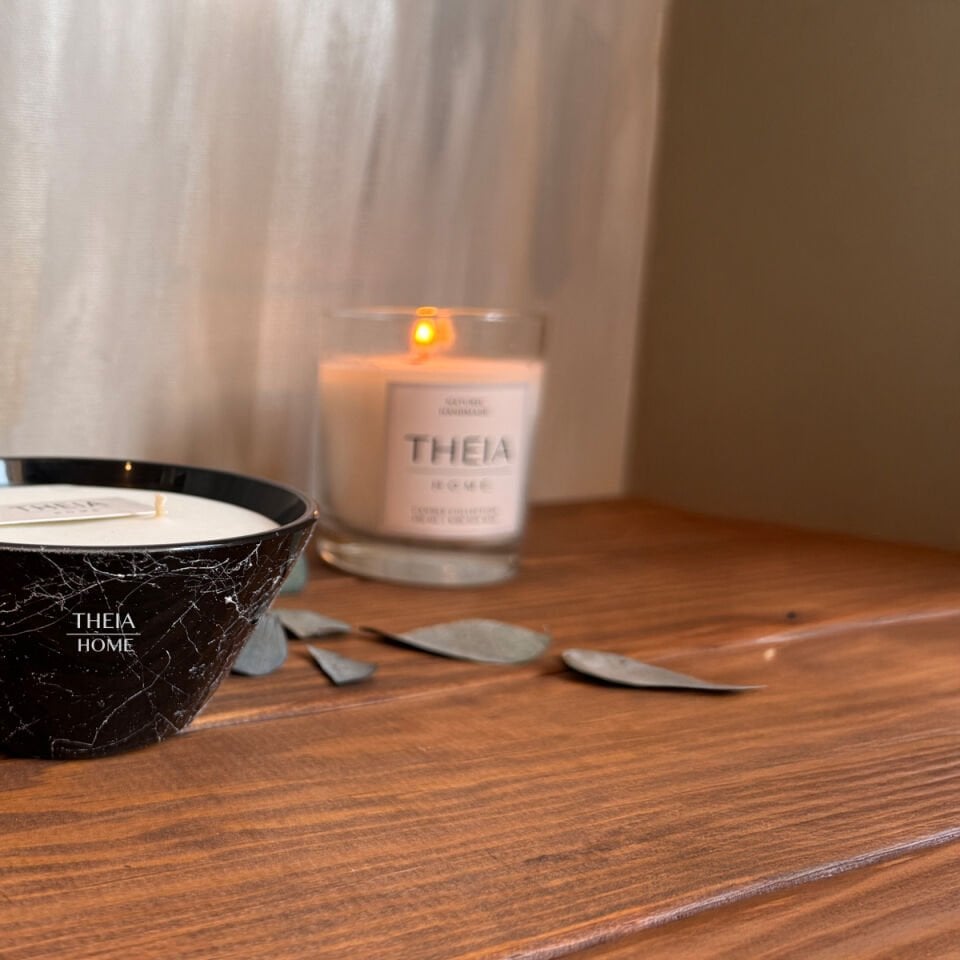 Mermer Desenli Cam Mum – Vanilya Kokulu Soya