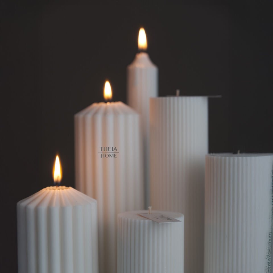 Sütun ve Blok Model 6'lı Soya Mum Set