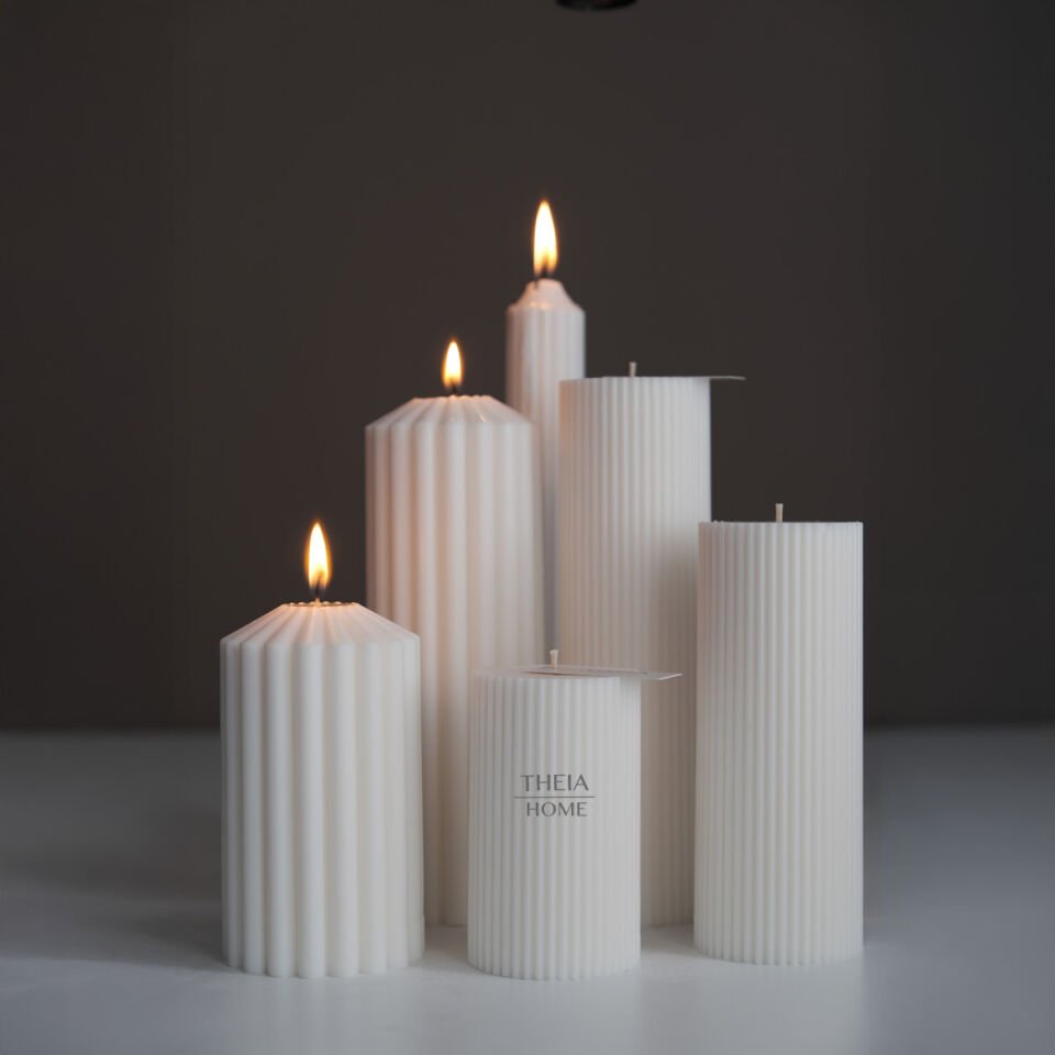 Sütun ve Blok Model 6'lı Soya Mum Set