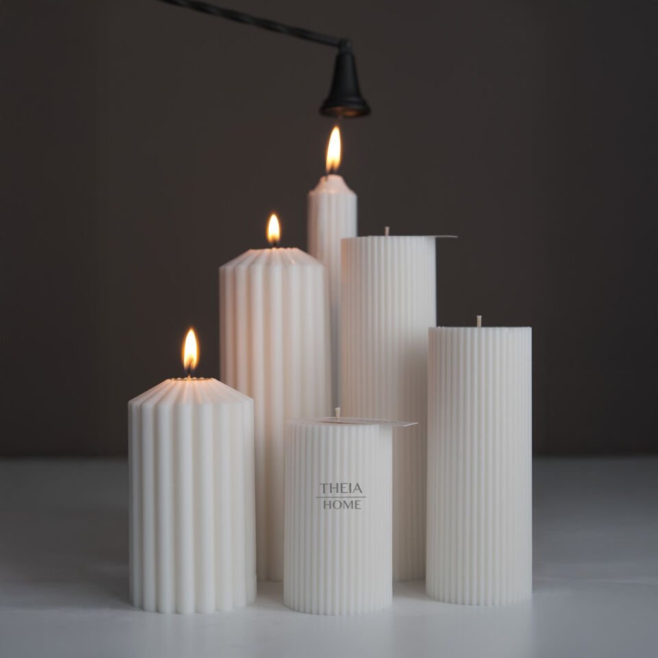 Sütun ve Blok Model 6'lı Soya Mum Set