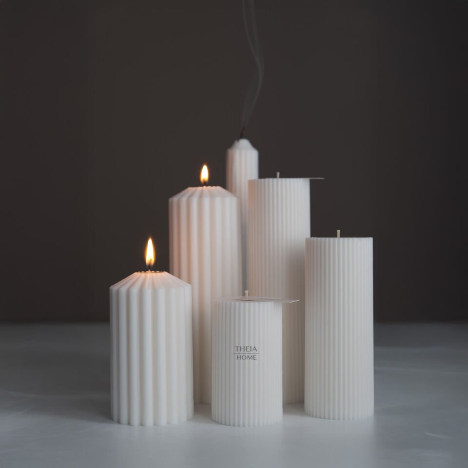 Sütun ve Blok Model 6'lı Soya Mum Set