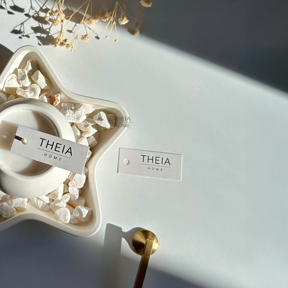 Yıldız Model Tabak ve Yuvarlak Mum Seti – Taş Detaylı