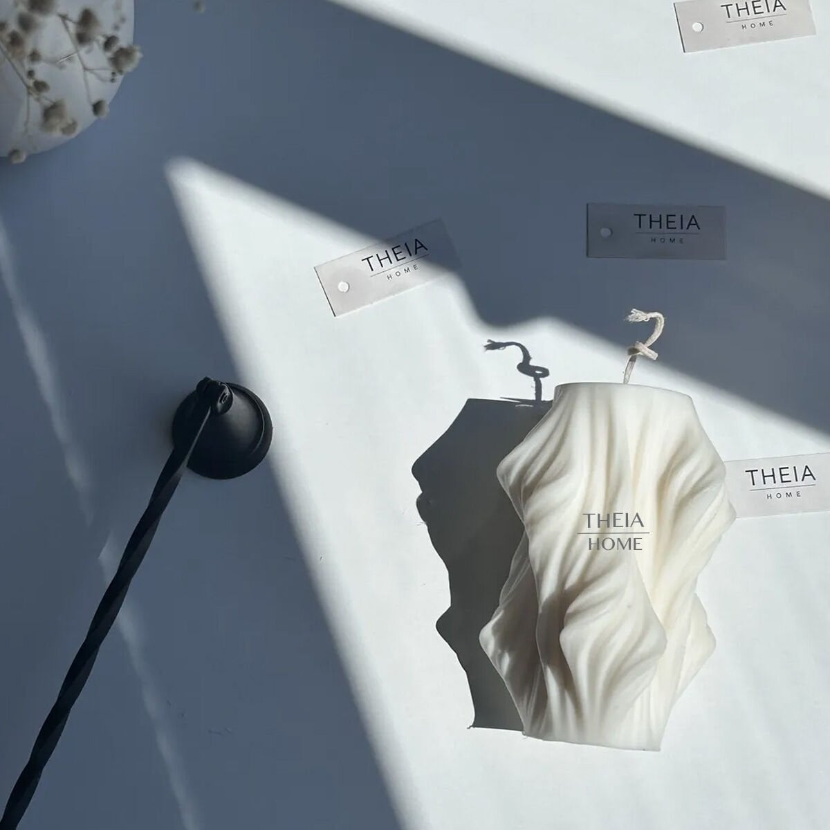 Dalgalı Model Vanilya Kokulu Soya Mum Doğal Renk